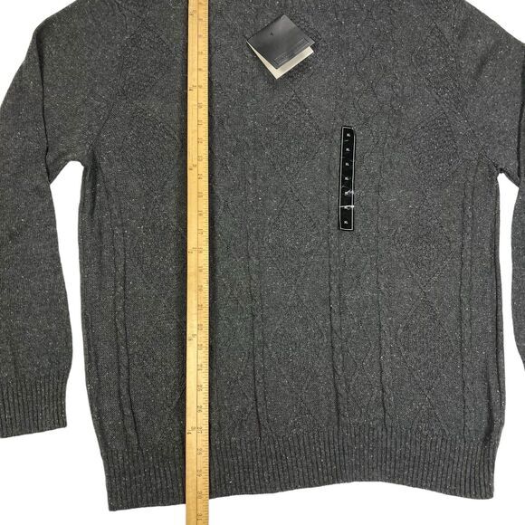 Tricots St. Raphael Sweater Mens XL Gray Cable Knit Fisherman Dark Academia NEW - Picture 12 of 16
